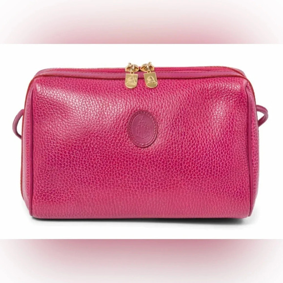 🩷Mark Cross Hot Pink Pebble Leather Messenger Bag - Picture 1 of 9